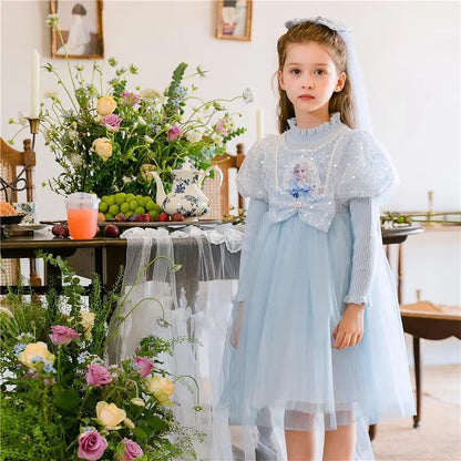 Haram Collection: Elsa Style Frock - Premium Quality Blue Dress for Girls Haram's Collection