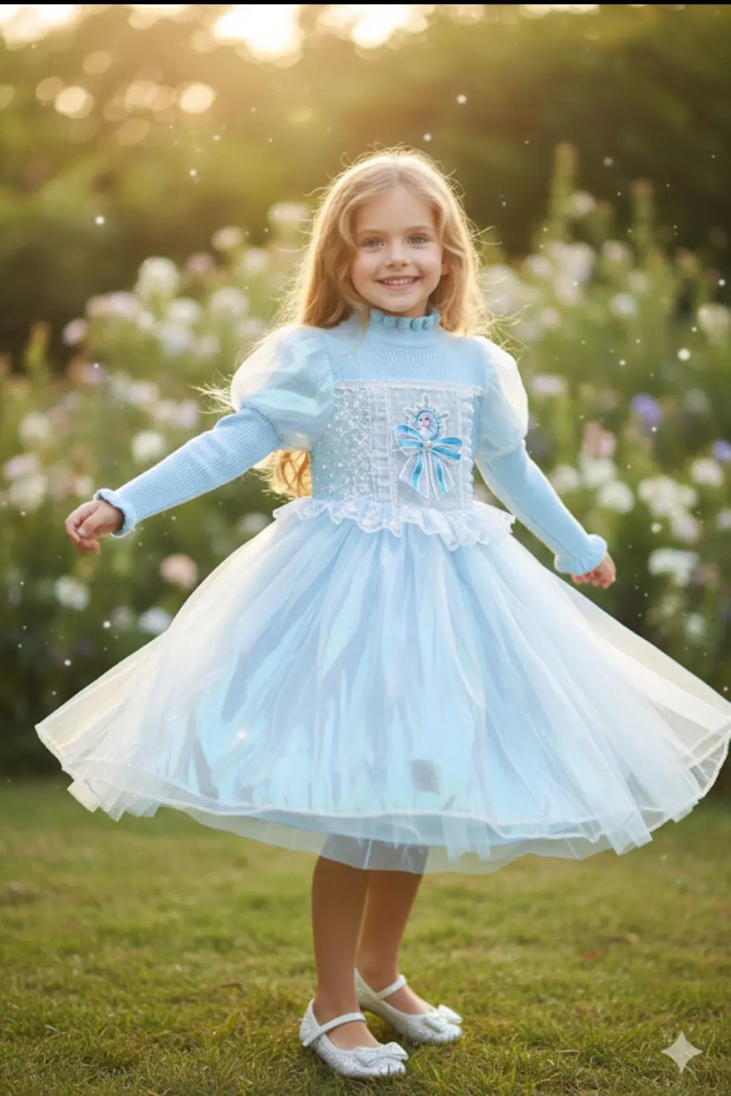 Haram Collection: Elsa Style Frock - Premium Quality Blue Dress for Girls Haram's Collection