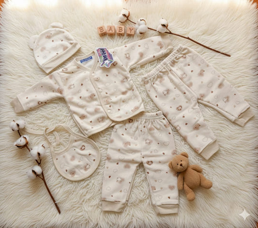 Newborn 10-Piece Layette Set | Yellow Heart Print Baby Gift Set | Infant Clothes & Accessories