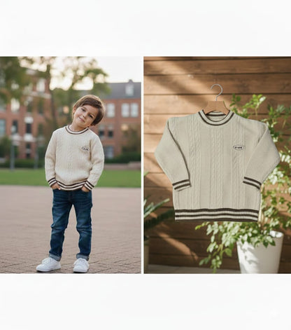 “Awesome Airplane Knitted Sweater for Boys | Soft Warm Winter Pullover | Striped Woolen Kids Sweater – Haram’s Collection”