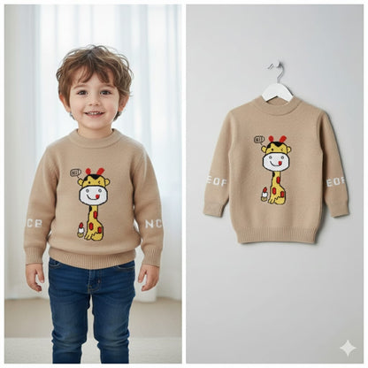 Cute Giraffe Knit Sweater – Soft Warm Winter Pullover for Baby Boys & Girls