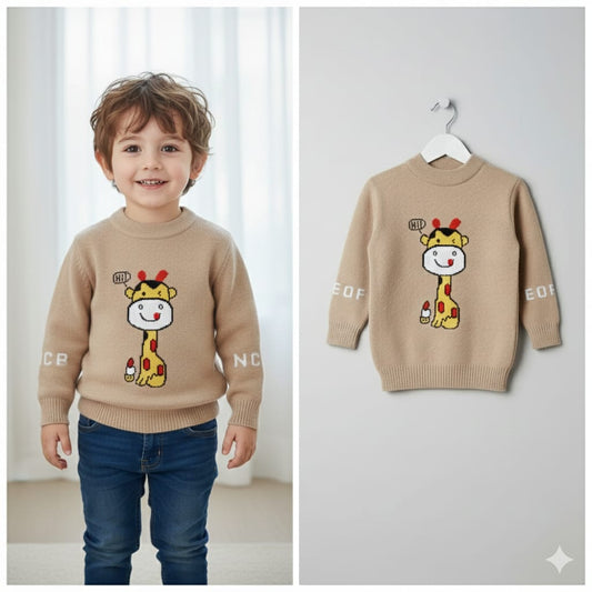 Cute Giraffe Knit Sweater – Soft Warm Winter Pullover for Baby Boys & Girls