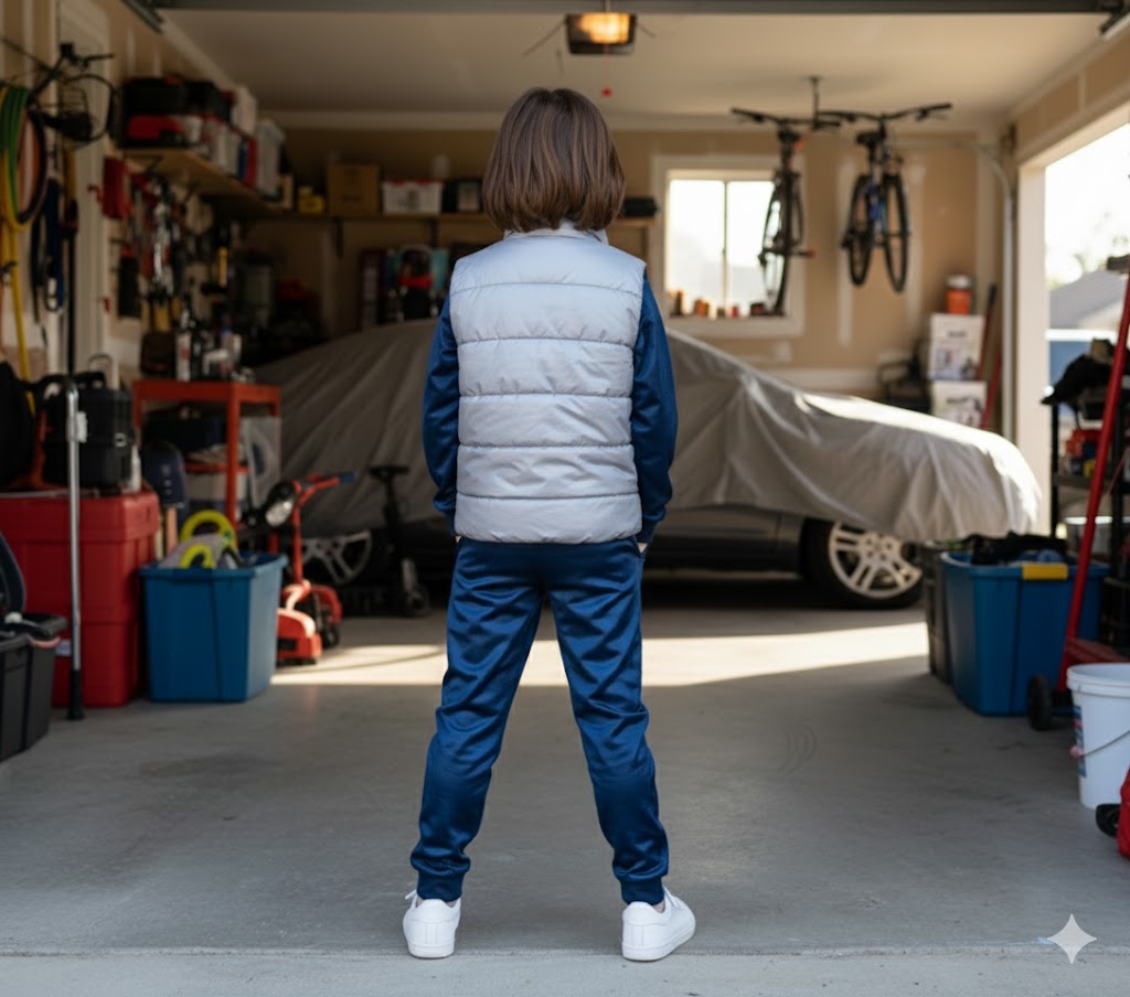 Kids' 3-Piece Navy Tracksuit & Grey Puffer Vest Set | Haram Collection Winter Active Wear