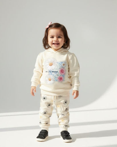 3-Piece Girl Velvet Tracksuit Set | Winter Warm Puffer Vest & Sweat Suit